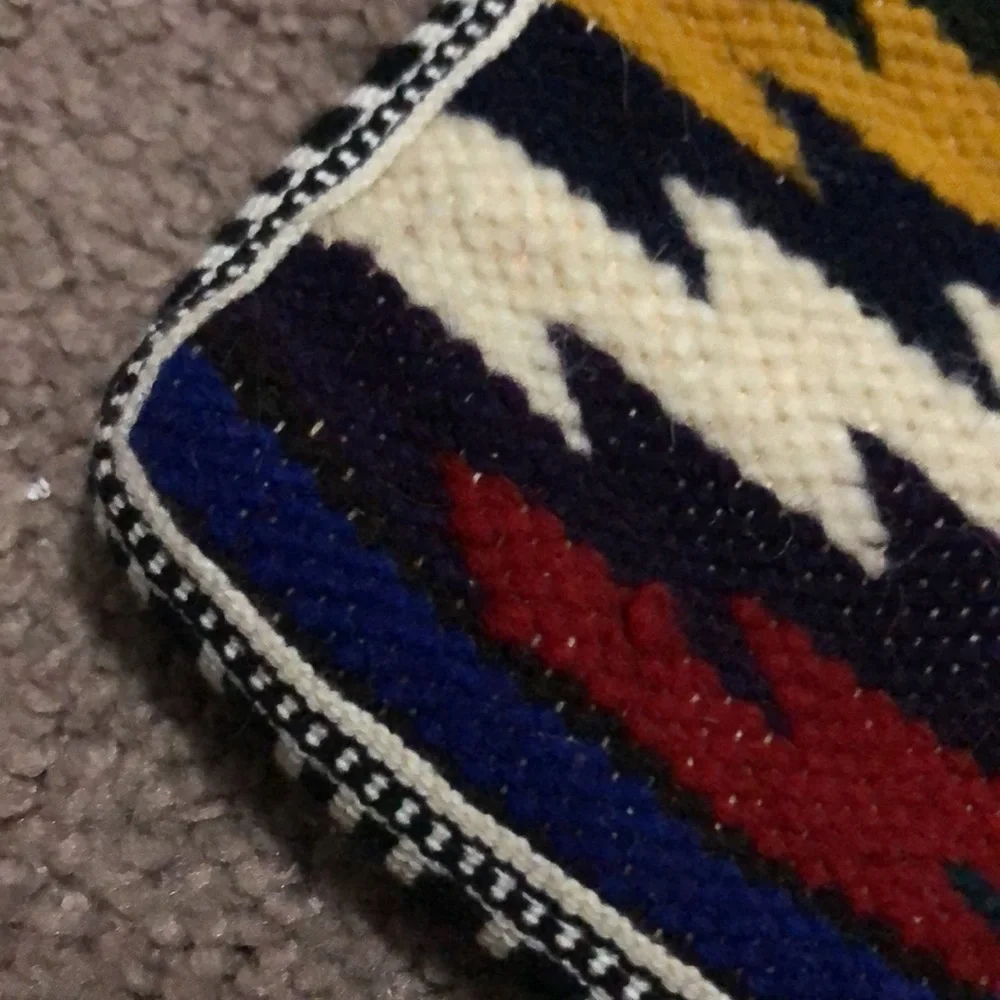 Vintage Guatemalan Woven Wool Bag-Zip Top-EUC-Crossbody Style